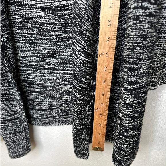 Caslon Black & White Burled Long Sleeve Long Line Cardigan Sweater S - Picture 10 of 11